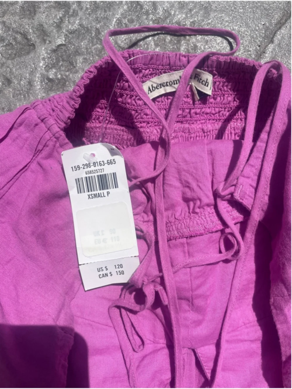 Abercrombie & Fitch Lavender Tiered Maxi Dress cotton nwt
